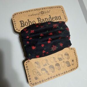 Natural Life Black and Red Floral Boho Bandeau